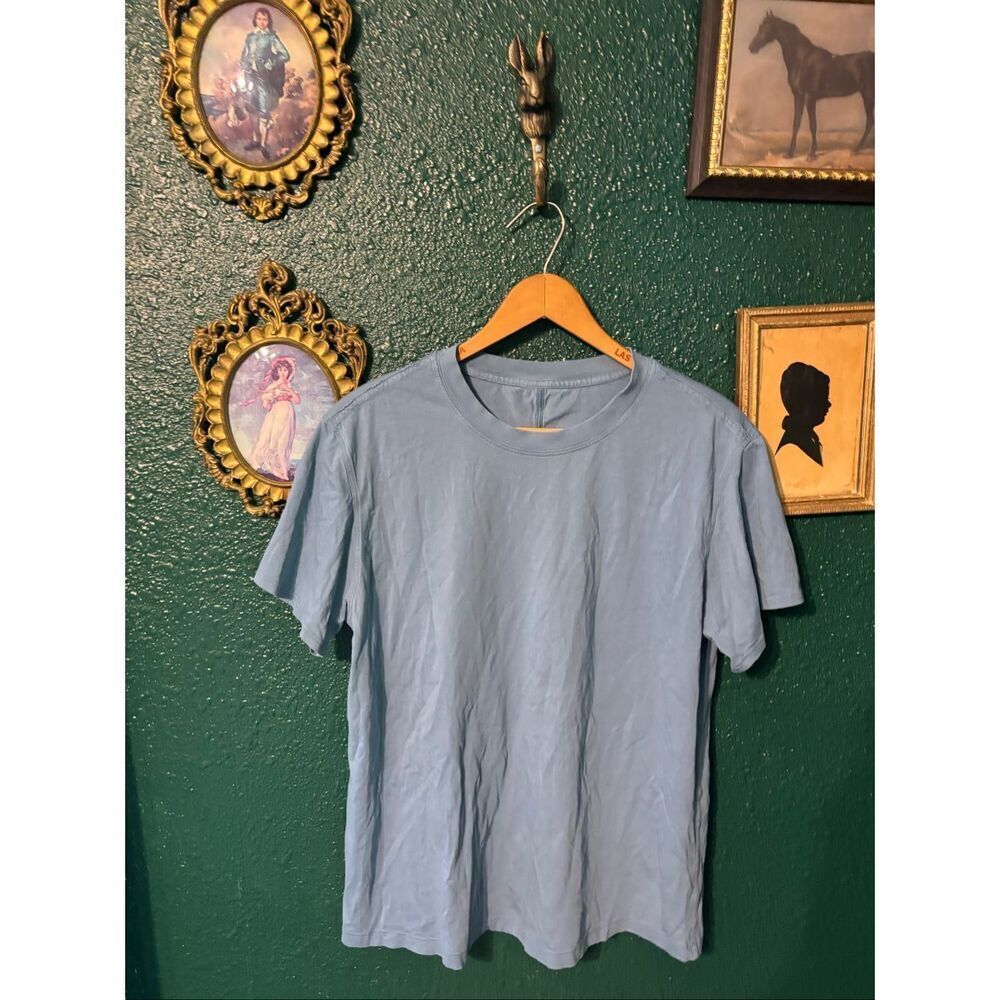Mens Blue Lululemon Short Sleeve Shirt Size Small